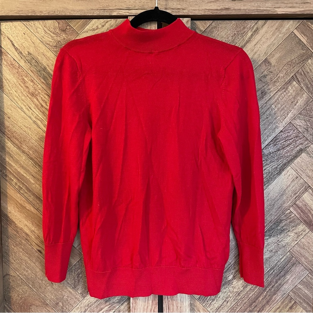 Anthropologie Moth Red Mockneck Turtleneck Sweater size M